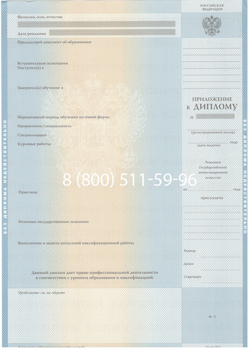 Купить Диплом о высшем образовании 2003-2009 годов в Невинномысске