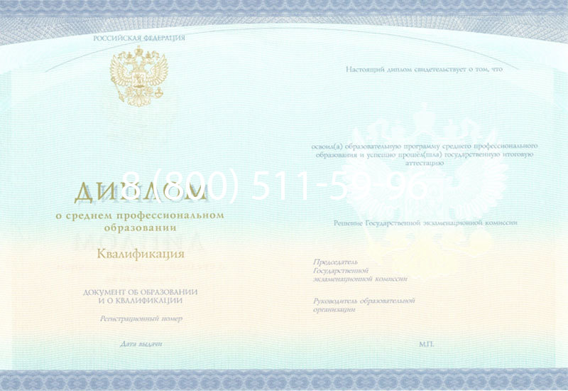 Купить Диплом техникума (Спецбланк) 2014-2024 года в Невинномысске